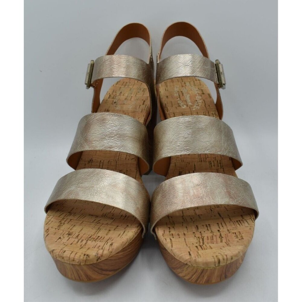 Kork Ease Womens Size 11 Della Sling Back Light‎ Metallic Gold Platform Sandals - Picture 2 of 9